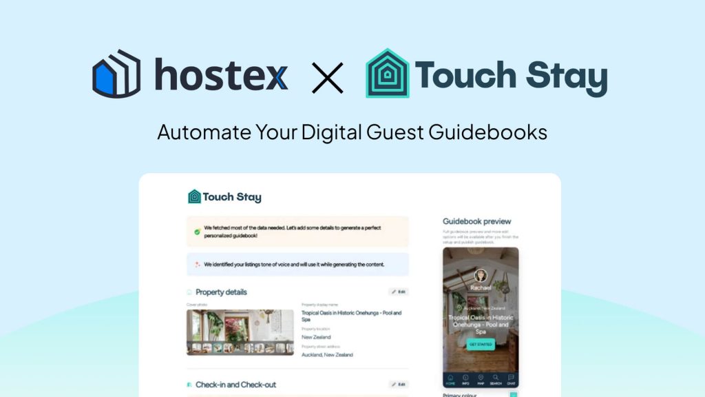 Touch Stay × Hostex: Automate Your Digital Guest Guidebooks
