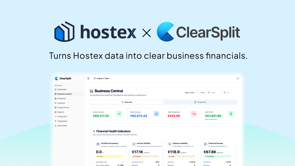 Hostex × ClearSplit: Streamline Your Short-Term Rental Finances