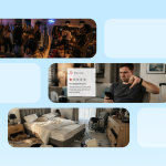 Showcase various scenarios of Airbnb difficult guests in a puzzle format, such as throwing unauthorized parties, leaving unwarranted bad reviews, causing damage to the property, and more.