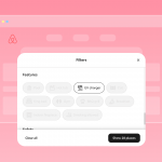 A mockup of the Airbnb website showing that EV charger can be selected as a filter when searching for listings.