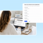 A vacation rental host reviews official vacation rental license information on a government website while preparing a short-term rental application.