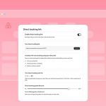 A screenshot of the host-side settings for Airbnb's direct booking link, showing the benefits hosts enjoy from using it, the reduction in host fees, and how to set discounts for guests.